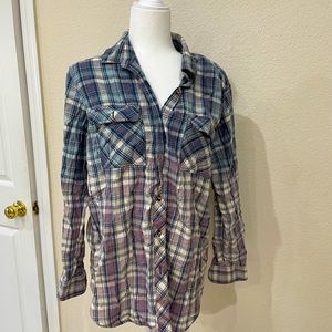 Women long sleeve flannel shirt